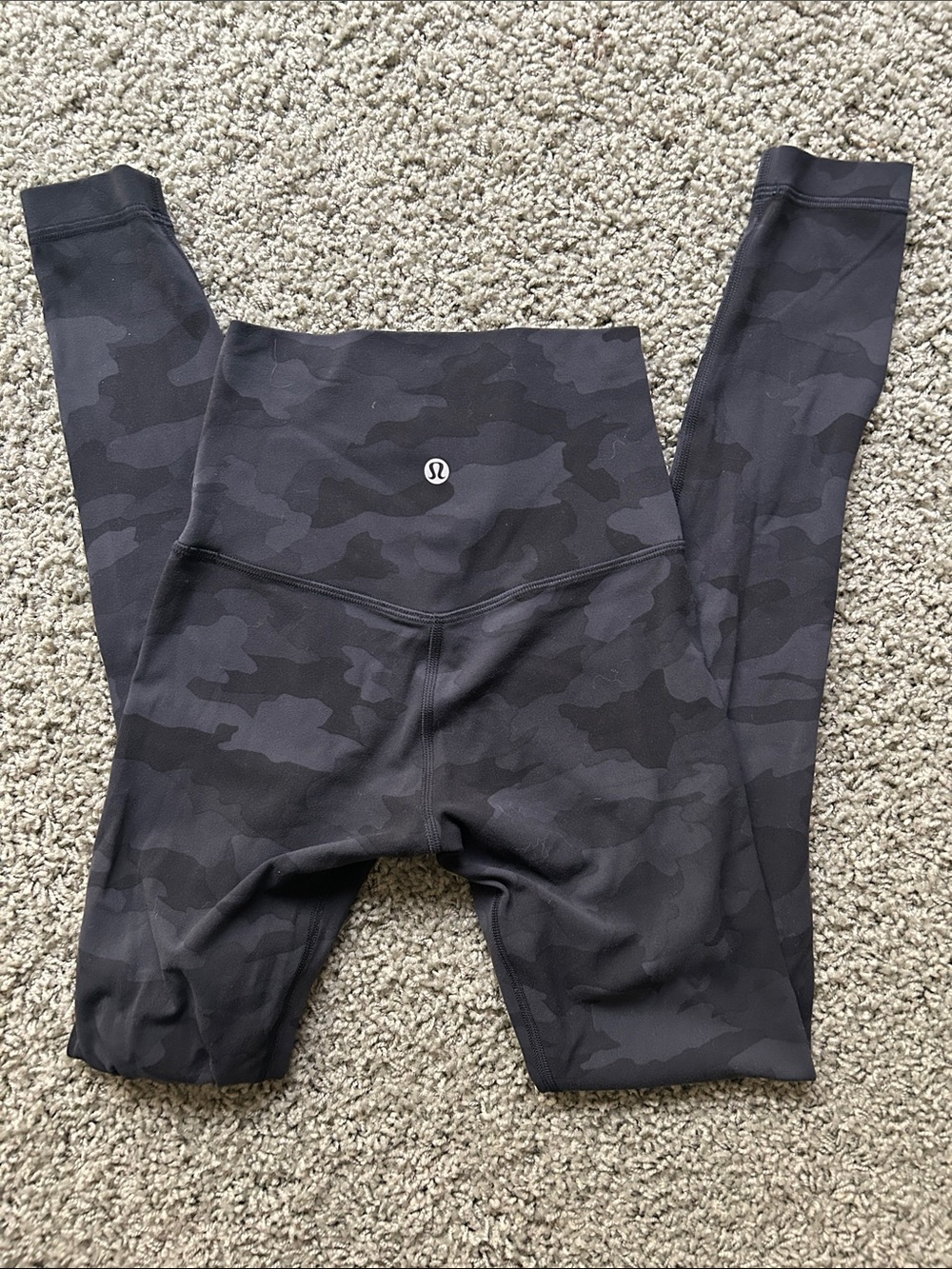 lululemon athletica Black & Dark Gray Camo High-Rise Leggings with Logo